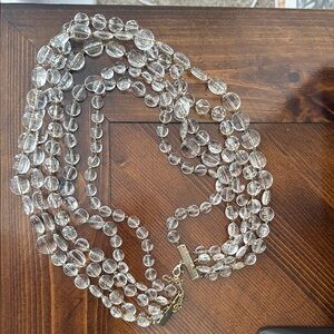 Anthropologie Clear Beaded Necklace